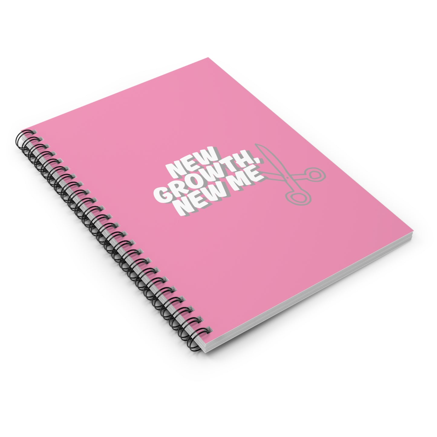 Pink Spiral Notebook - New Growth, New Me, Journal for Personal Development