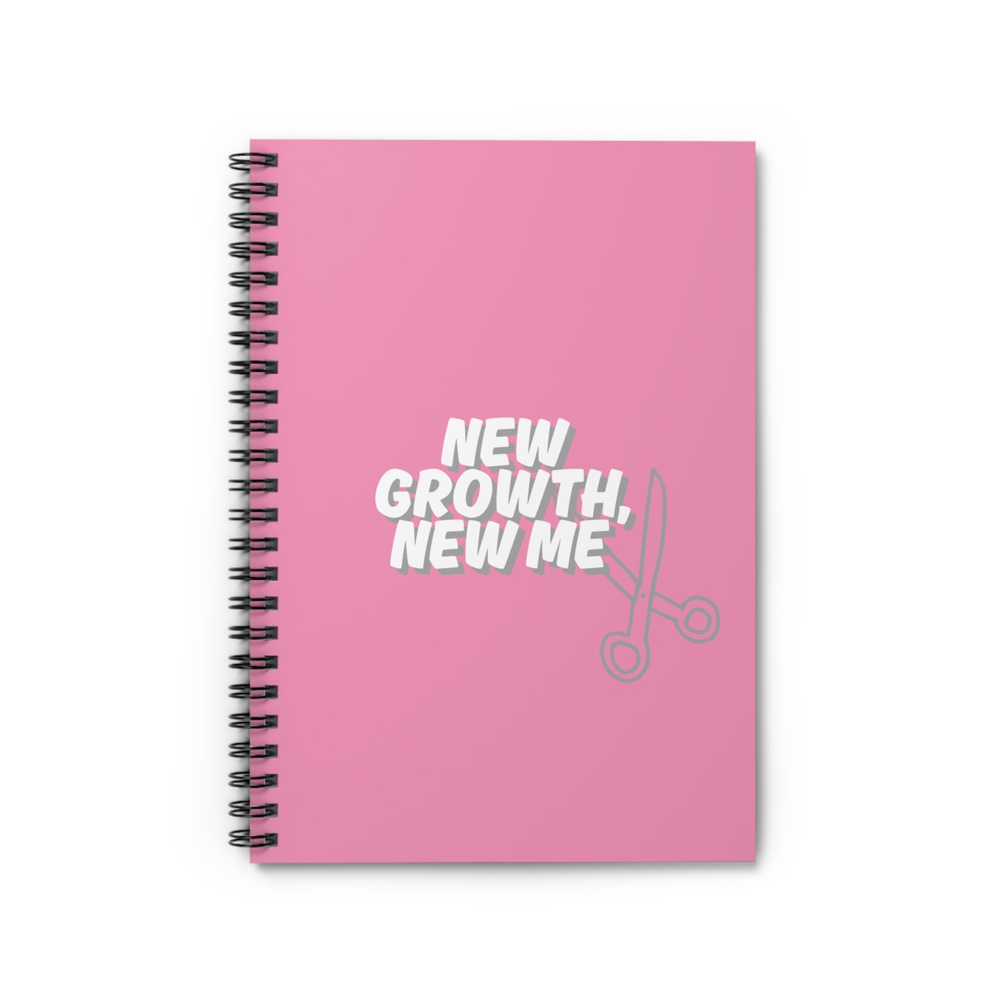 Pink Spiral Notebook - New Growth, New Me, Journal for Personal Development
